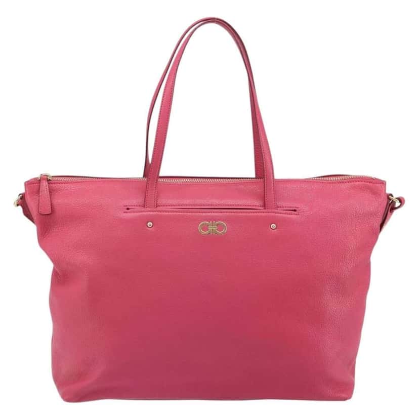 Salvatore Ferragamo Gancini Tote Pink Leather Good condition - Front View