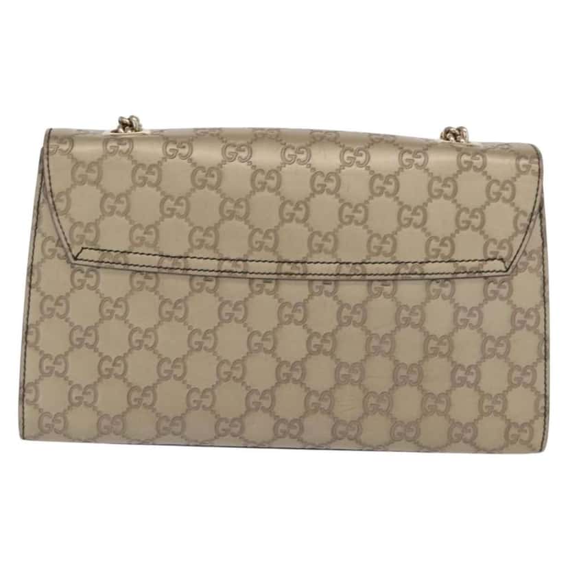 Gucci Emily Chain Flap Bag Beige Leather Good condition - Back View