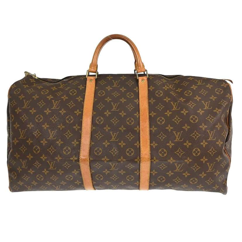 Louis Vuitton Keepall Bag Brown Canvas Fair condition - Front View