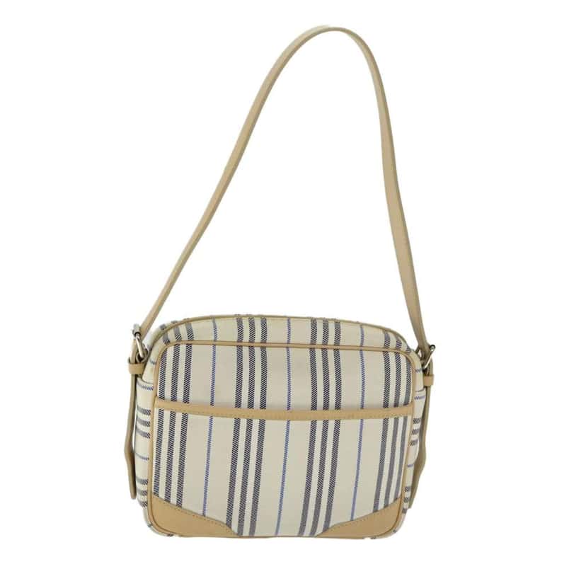 Burberry Nova check Shoulder bag Beige Canvas Fair condition - Back View