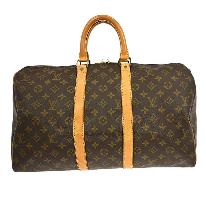 Louis Vuitton Keepall Bag Brown Canvas Fair condition - Front View