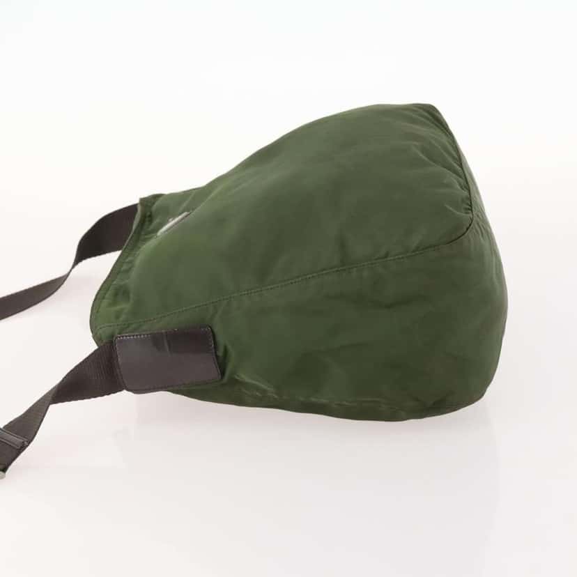 Prada Zip Top Messenger Bag Khaki Fair condition - Model View