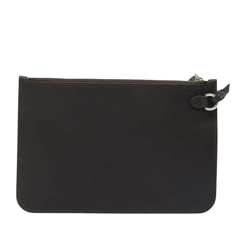 Louis Vuitton Neverfull Pochette Brown Leather Very good condition - Back View