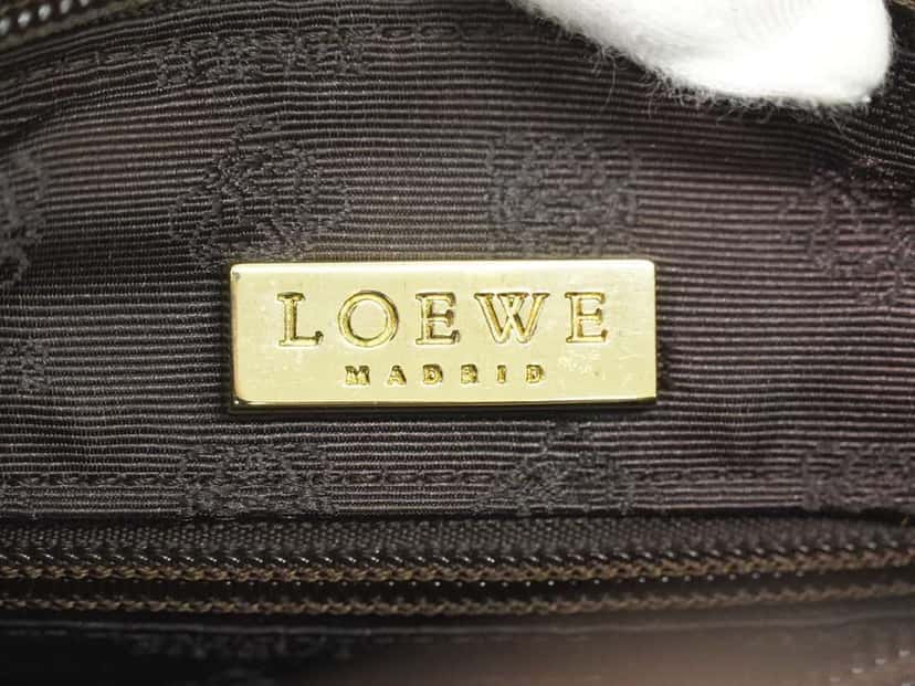Loewe Vintage Anagram Handbag Brown Leather Fair condition - Model View