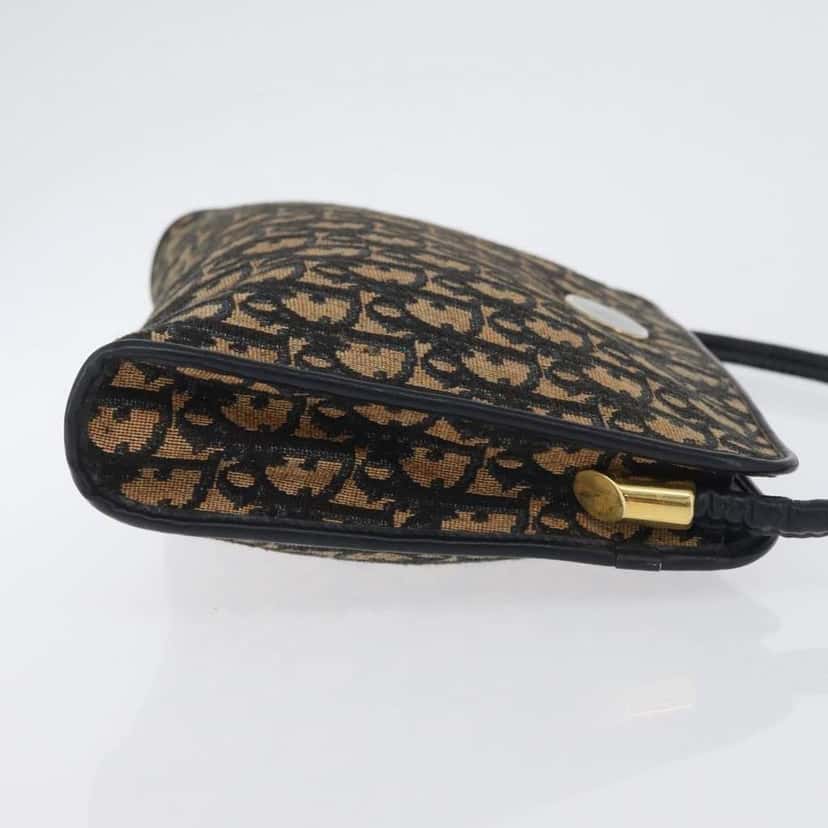 Christian Dior Vintage Trotter Shoulder Bag Navy Canvas Good condition - Inside View