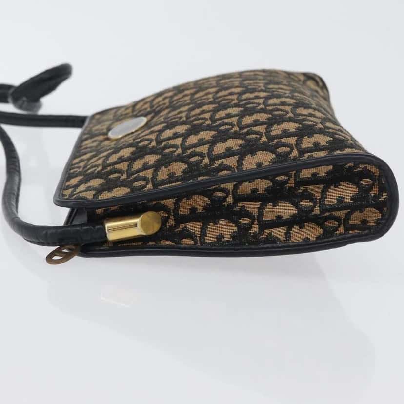 Christian Dior Vintage Trotter Shoulder Bag Navy Canvas Good condition - Model View