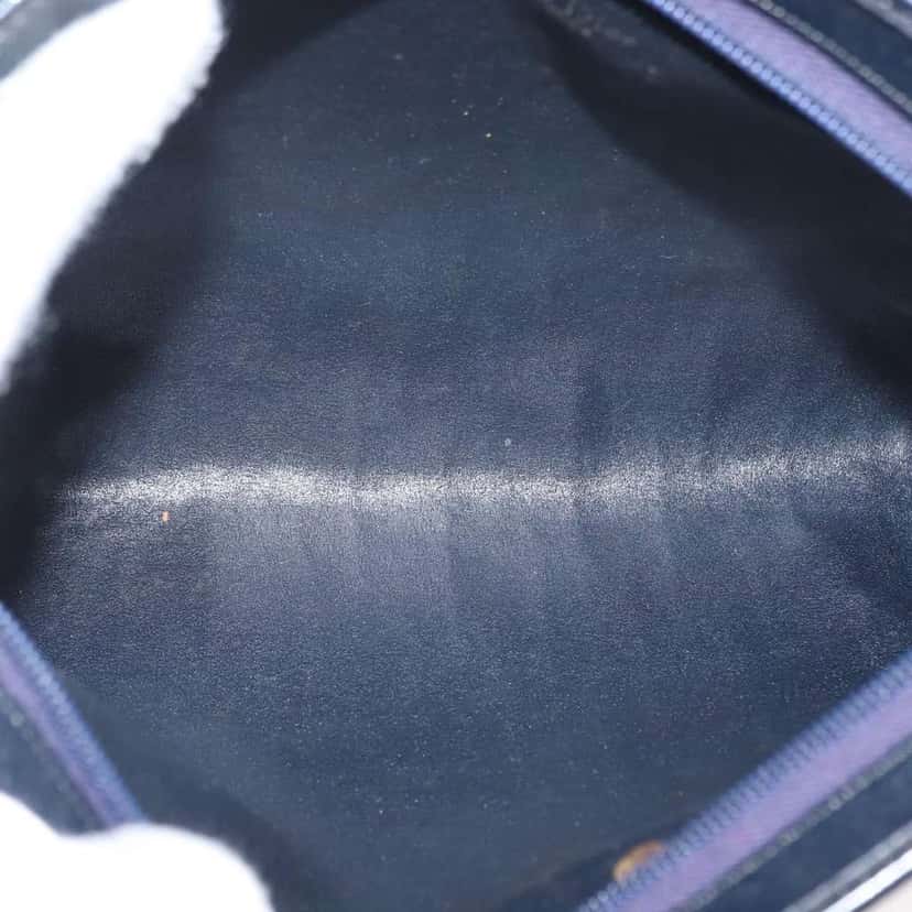 Christian Dior Vintage Trotter Shoulder Bag Navy Canvas Good condition - Box View