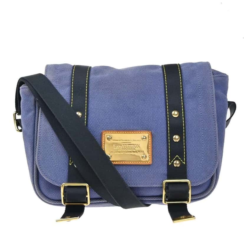 Louis Vuitton Antigua Besace Messenger Bag Blue Canvas Good condition - Front View