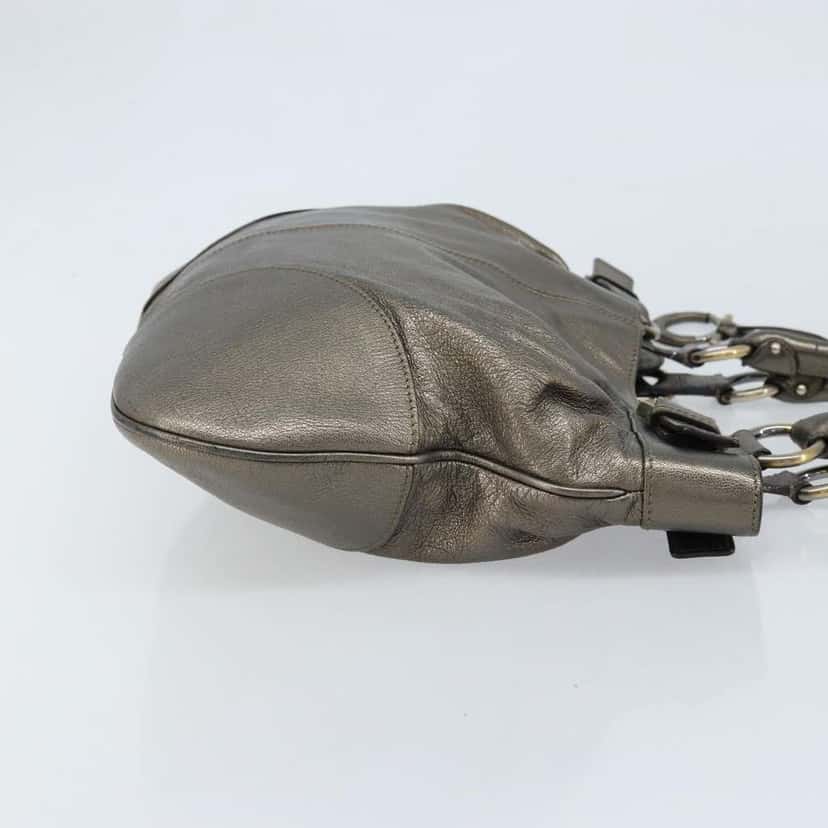 Salvatore Ferragamo Gancini handbag Gold Leather Fair condition - Inside View