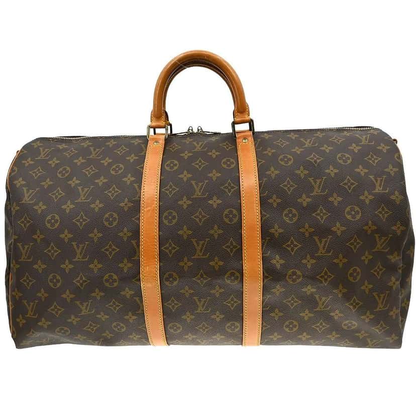 Louis Vuitton Keepall Bag Brown Canvas Fair condition - Front View