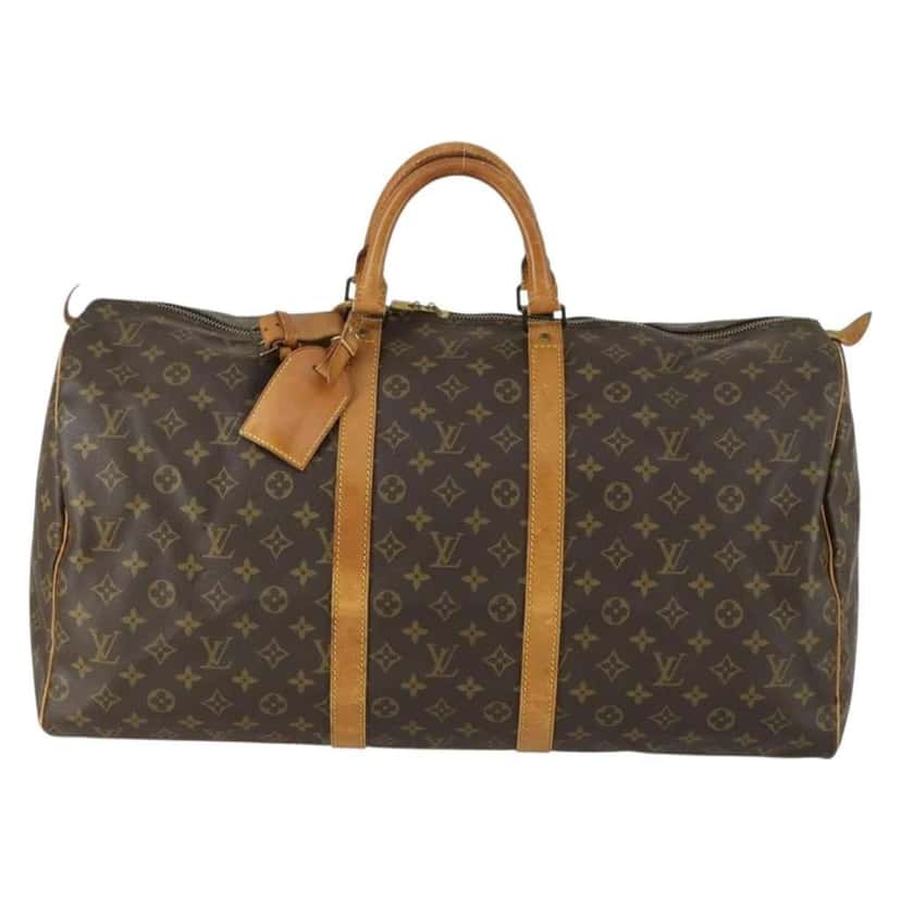 Louis Vuitton Keepall Bag Brown Canvas Fair condition - Front View