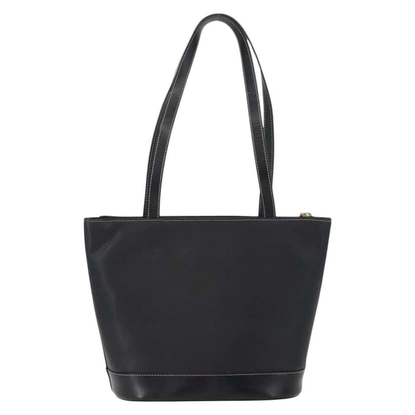 Burberry Vintage tote bag Black Leather Good condition - Back View