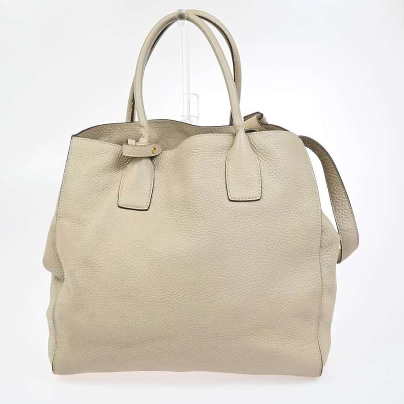 Prada Convertible Open Shopping Tote Beige Leather Fair condition - Back View