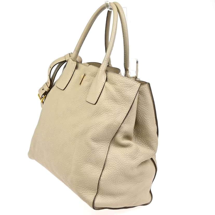 Prada Convertible Open Shopping Tote Beige Leather Fair condition - Inside View
