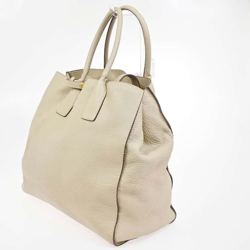 Prada Convertible Open Shopping Tote Beige Leather Fair condition - Model View