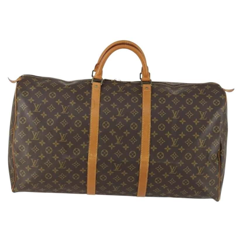 Louis Vuitton Keepall Bag Brown Canvas Fair condition - Front View