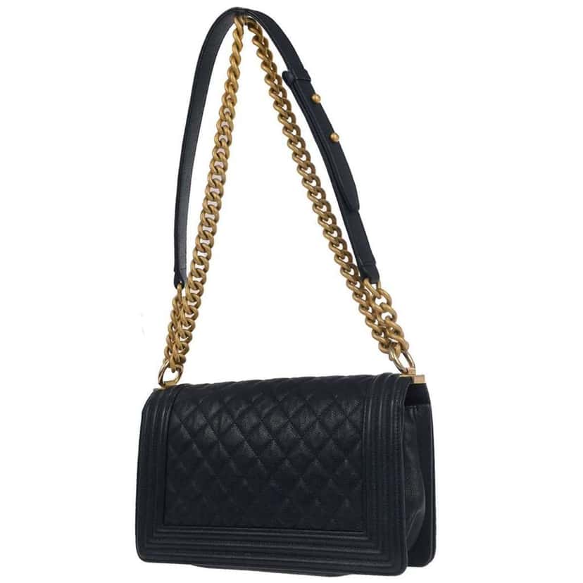 Chanel Boy Flap Bag Navy Leather Good condition - Back View