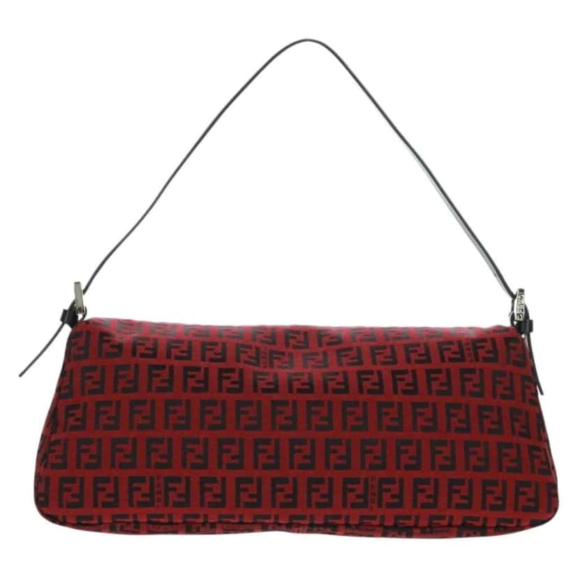 Fendi Zucchino Canvas Mamma Baguette Red Canvas Very good condition - Inside View