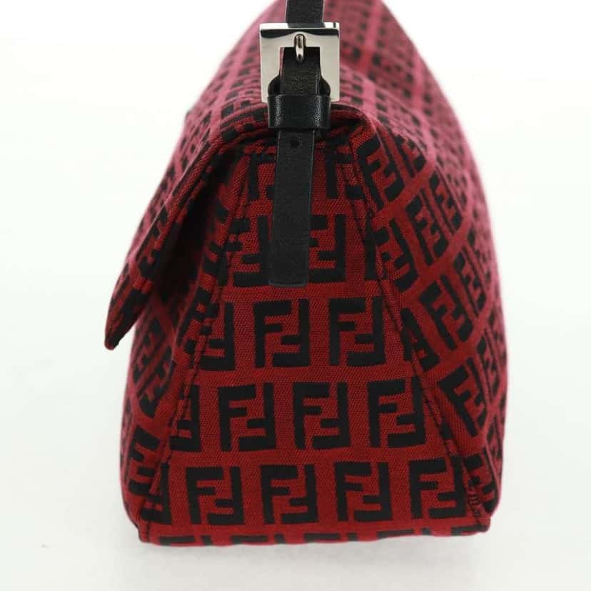 Fendi Zucchino Canvas Mamma Baguette Red Canvas Very good condition - Model View