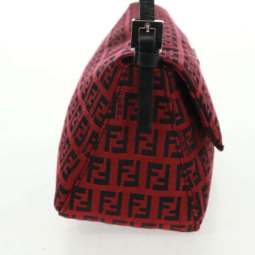 Fendi Zucchino Canvas Mamma Baguette Red Canvas Very good condition - Box View