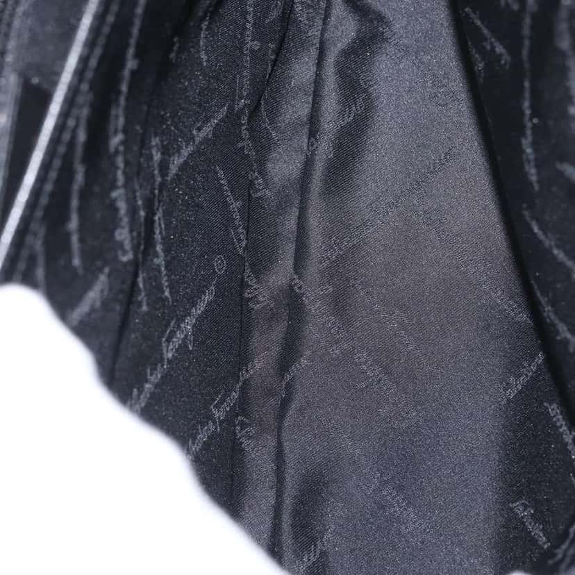 Salvatore Ferragamo Gancini handbag Black Leather Good condition - Box View