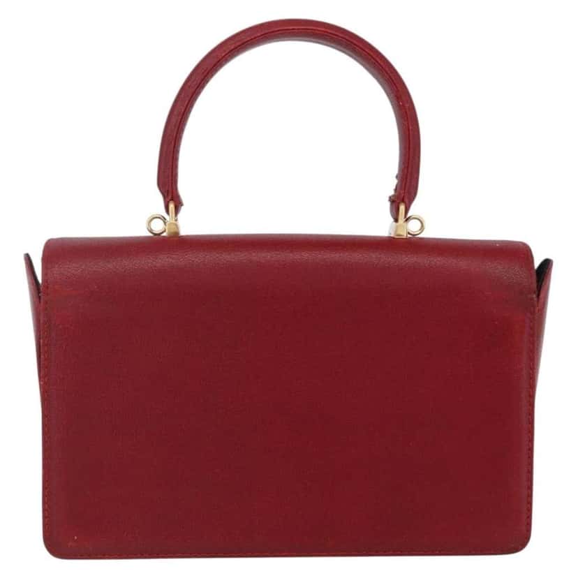 Fendi Vintage Handbag Red Leather Fair condition - Back View