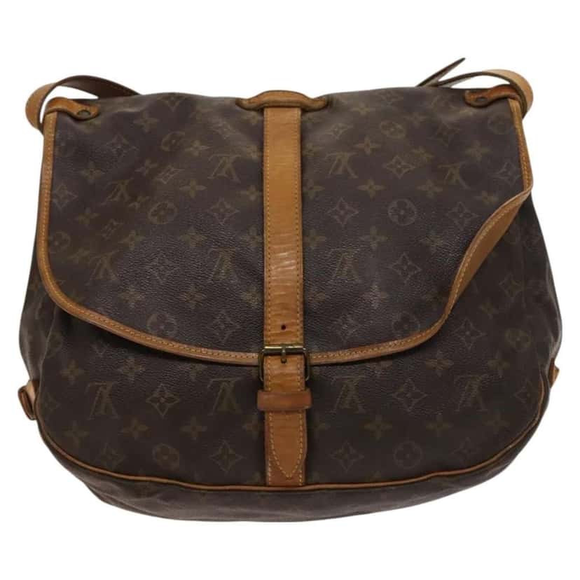 Louis Vuitton Saumur Handbag Brown Canvas Fair condition - Back View