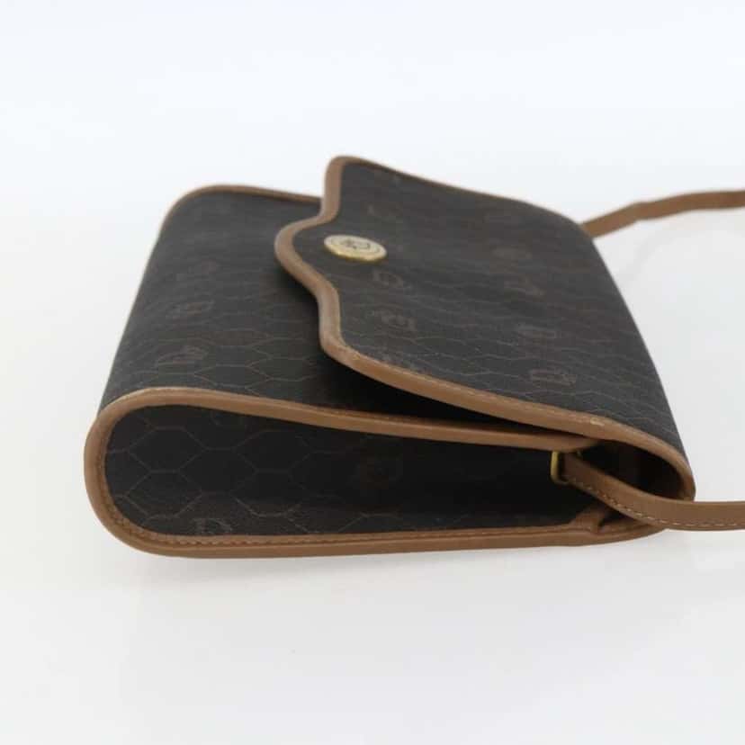 Christian Dior Vintage Honeycomb Flap Crossbody Bag Black Canvas Good condition - Model View