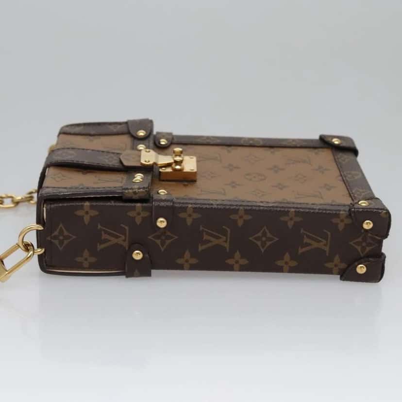Louis Vuitton Vertical Trunk Pochette Brown Canvas Very good condition - Model View