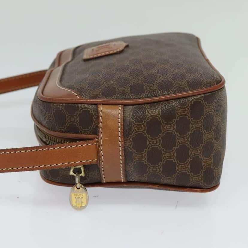 Celine Vintage Macadam Shoulder Bag Brown Canvas Good condition - Inside View