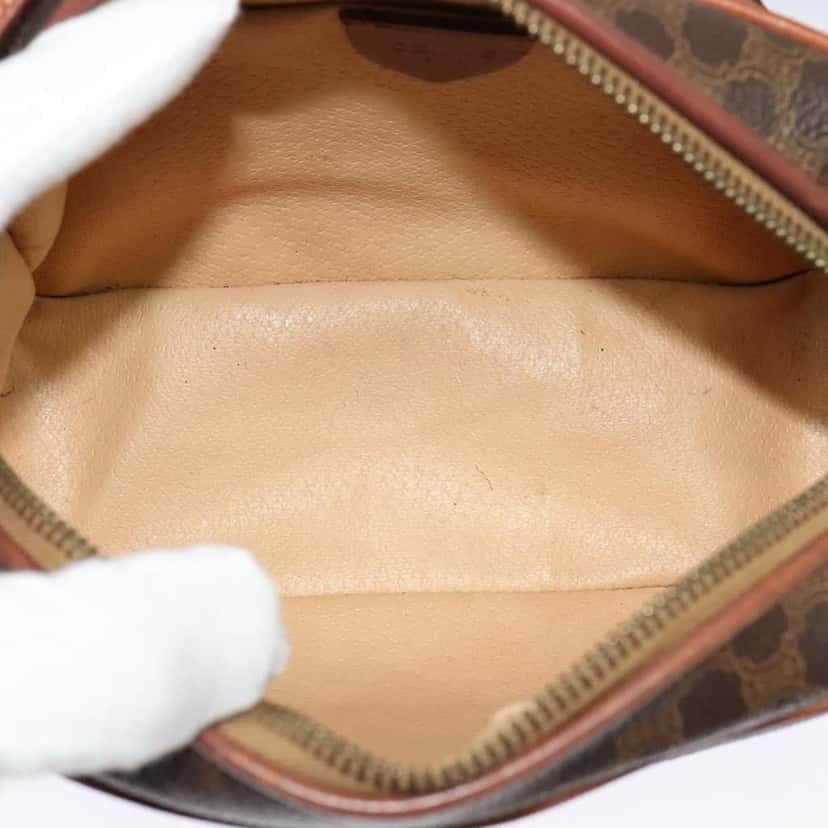 Celine Vintage Macadam Shoulder Bag Brown Canvas Good condition - Box View