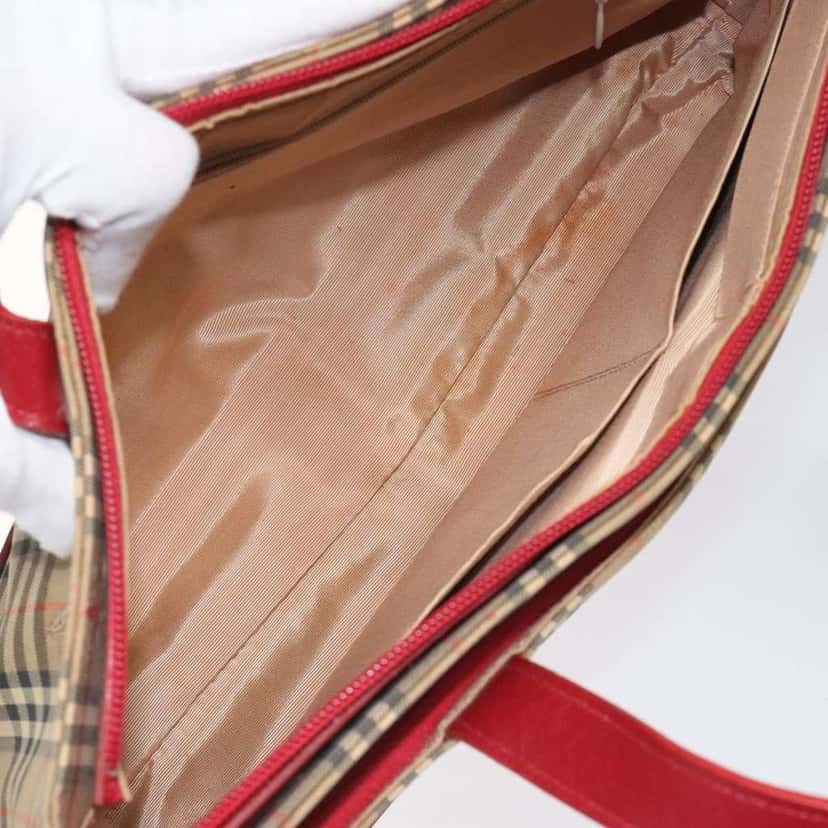 Burberry Nova Check Handbag Beige Canvas Good condition - Box View