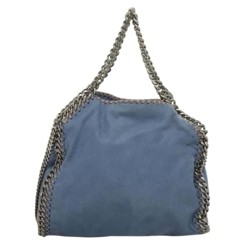 Stella Mccartney Falabella Fold Over Crossbody Bag Blue Suede Good condition - Back View