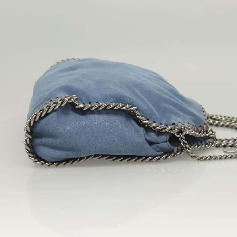 Stella Mccartney Falabella Fold Over Crossbody Bag Blue Suede Good condition - Inside View