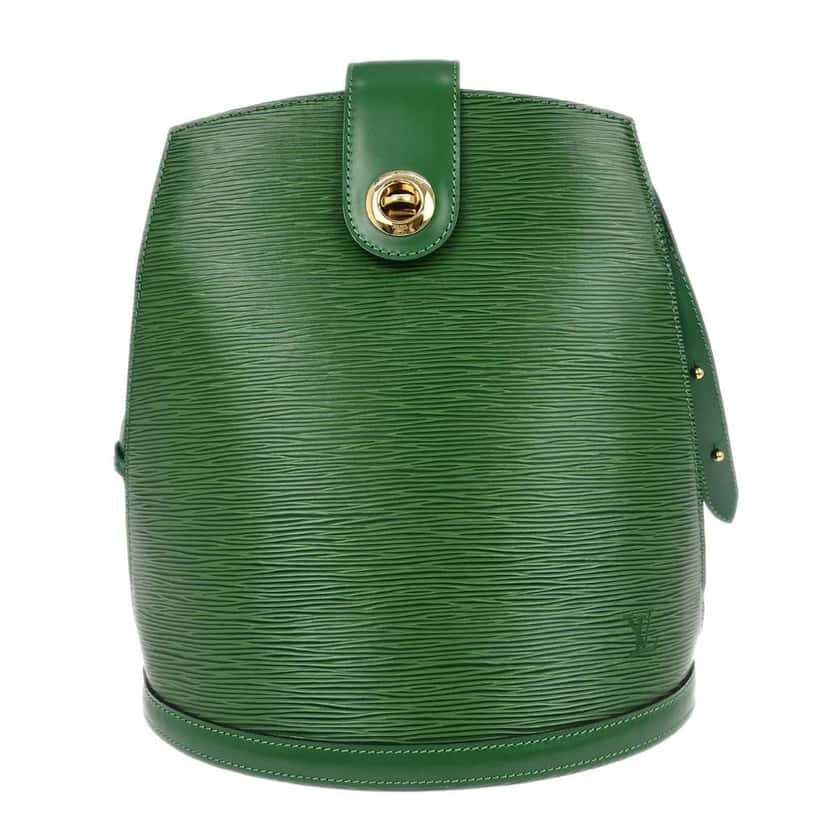 Louis Vuitton Cluny Shoulder Bag Green Leather Good condition - Front View