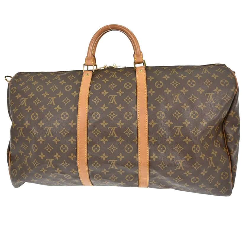 Louis Vuitton Keepall Bandouliere Bag Brown Canvas Good condition - Back View