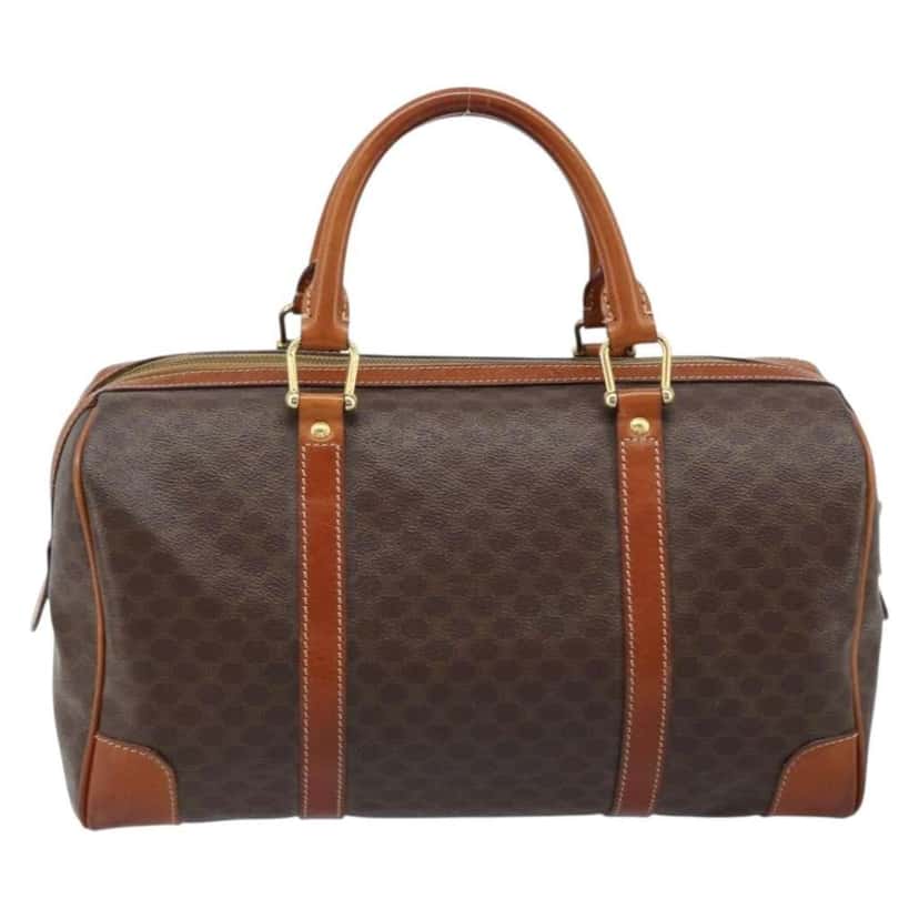 Celine Vintage Duffle Bag Brown Canvas Fair condition - Back View