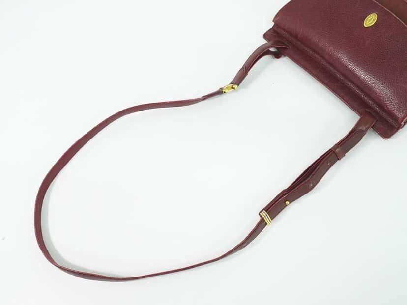 Cartier Must de Cartier Shoulder Bag Burgundy Leather Fair condition - Box View