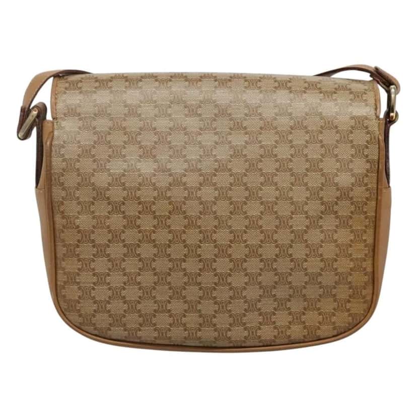 Celine Vintage Macadam Shoulder Bag Beige Canvas Good condition - Back View