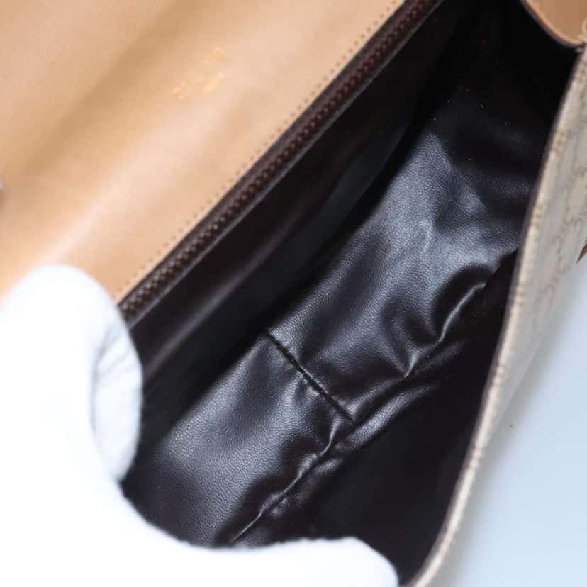 Celine Vintage Macadam Shoulder Bag Beige Canvas Good condition - Box View