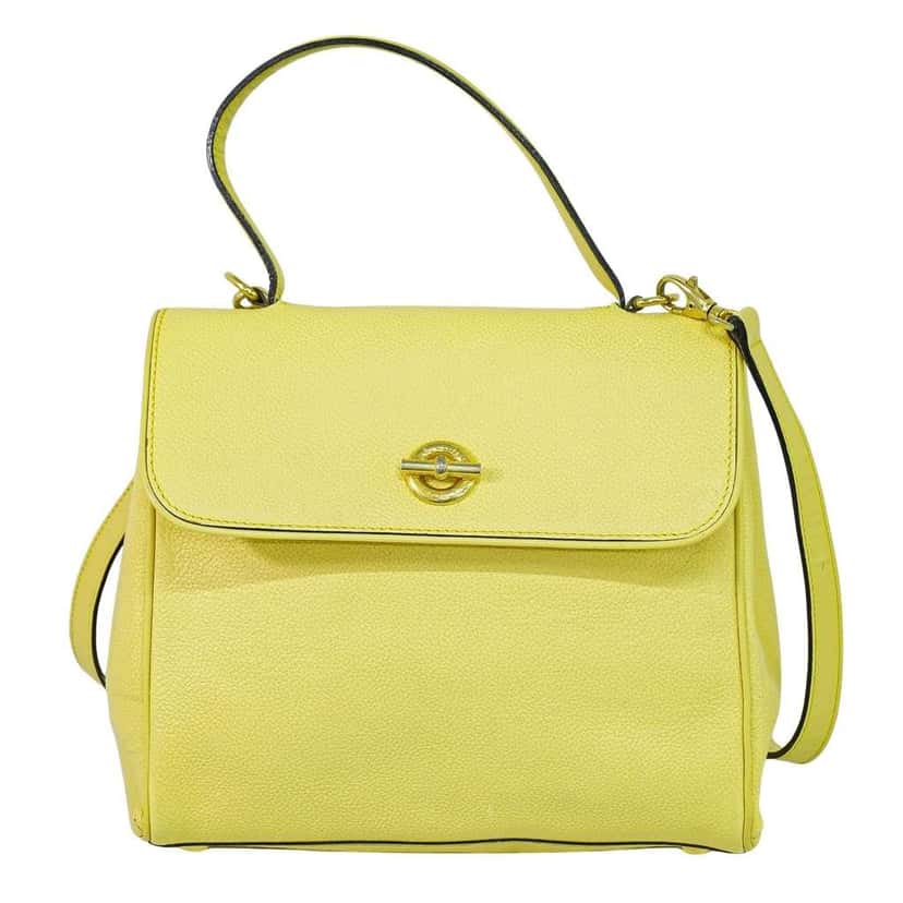 Celine Vintage Shoulder Bag Yellow Leather Good condition - Front View