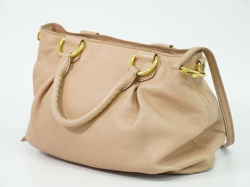 Miu Miu Vintage Tote bag Pink Leather Good condition - Back View