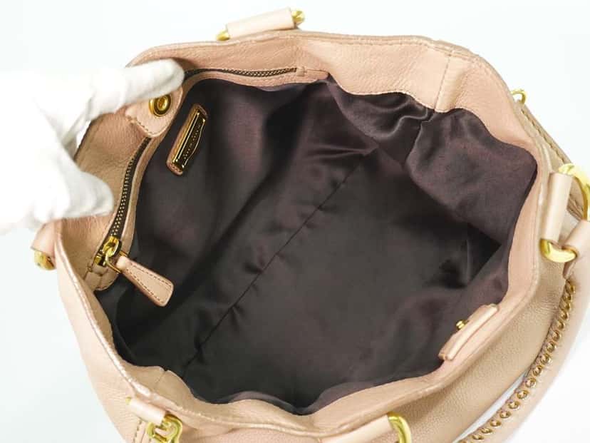 Miu Miu Vintage Tote bag Pink Leather Good condition - Inside View