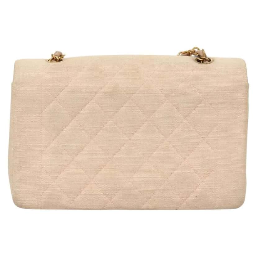 Chanel Vintage Diana Flap Bag Pink Canvas Good condition - Back View