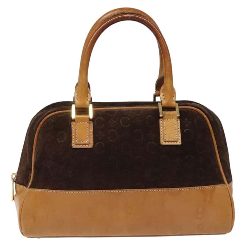 Celine C Macadam Handbag Brown Suede Fair condition - Front View