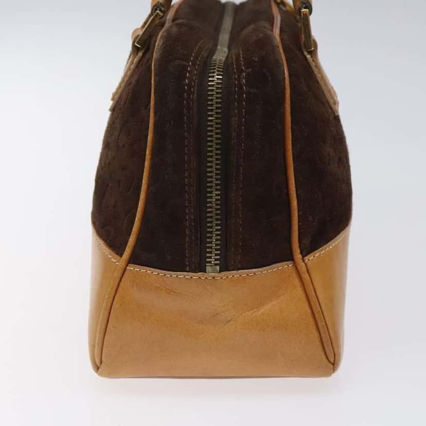Celine C Macadam Handbag Brown Suede Fair condition - Model View
