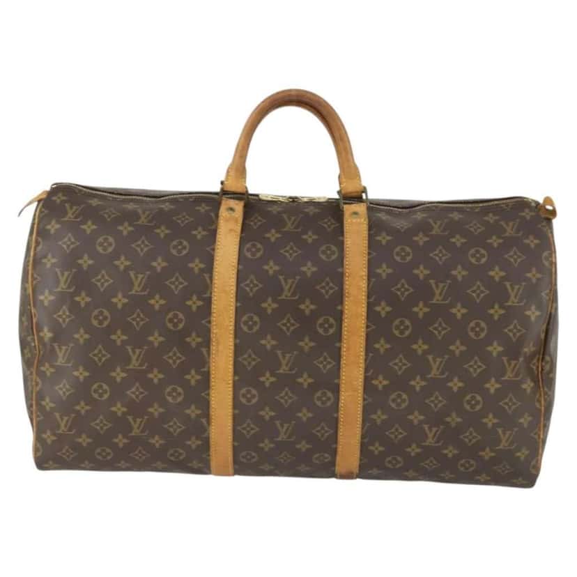 Louis Vuitton Keepall Bag Brown Canvas Fair condition - Front View