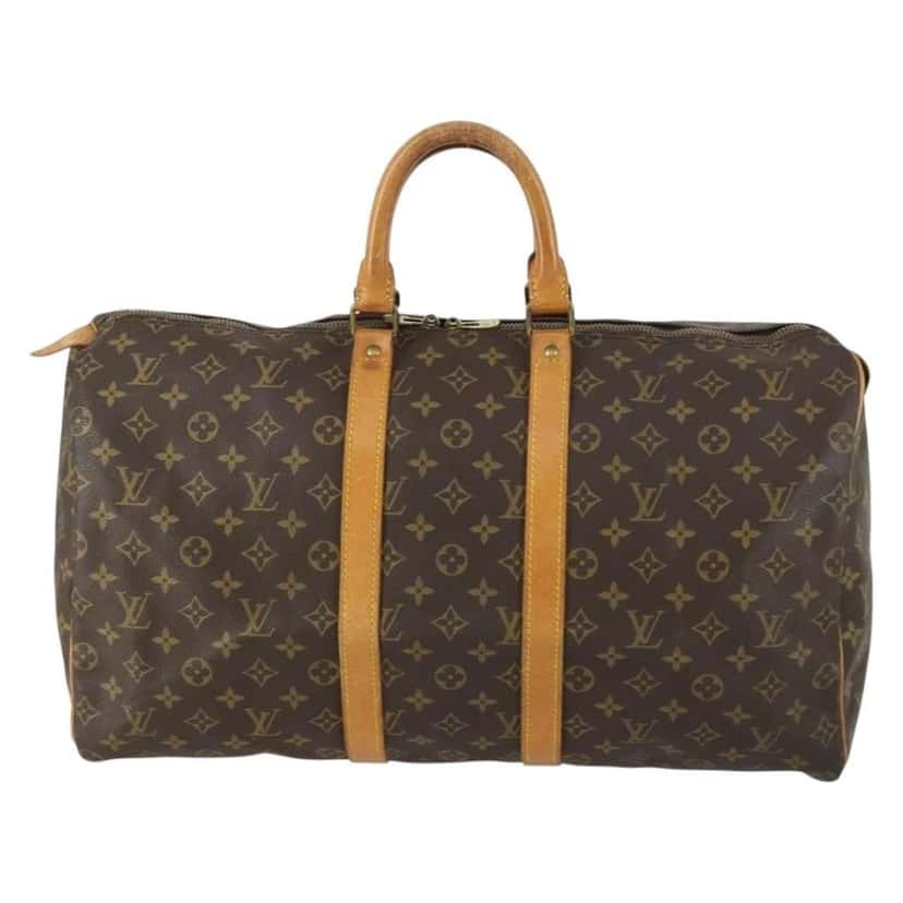 Louis Vuitton Keepall Bag Brown Canvas Fair condition - Front View
