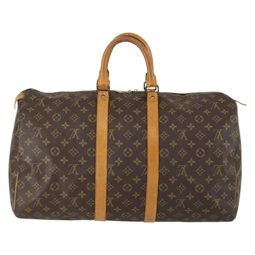 Louis Vuitton Keepall Bag Brown Canvas Fair condition - Back View