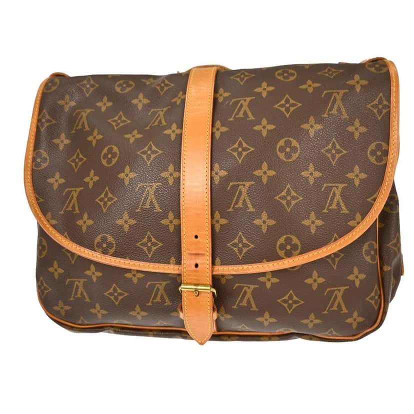 Louis Vuitton Saumur Handbag Brown Canvas Good condition - Back View